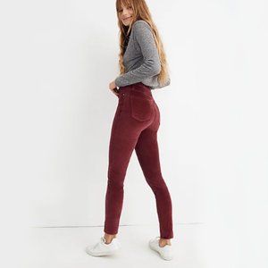 Madewell Velvet 10" High-Rise Corduroy Jeans In Burnt Orange/Red | W26 L31